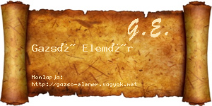 Gazsó Elemér névjegykártya